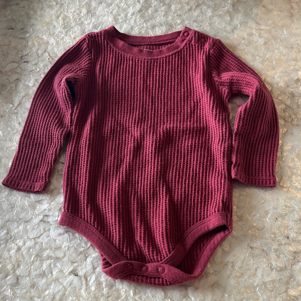 Garanimals Maroon Ribbed Kids Bodysuit